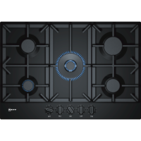 Refurbished Neff N70 T27DS59S0 75cm 5 Burner Gas Hob Black With Cast Iron Pan Stands