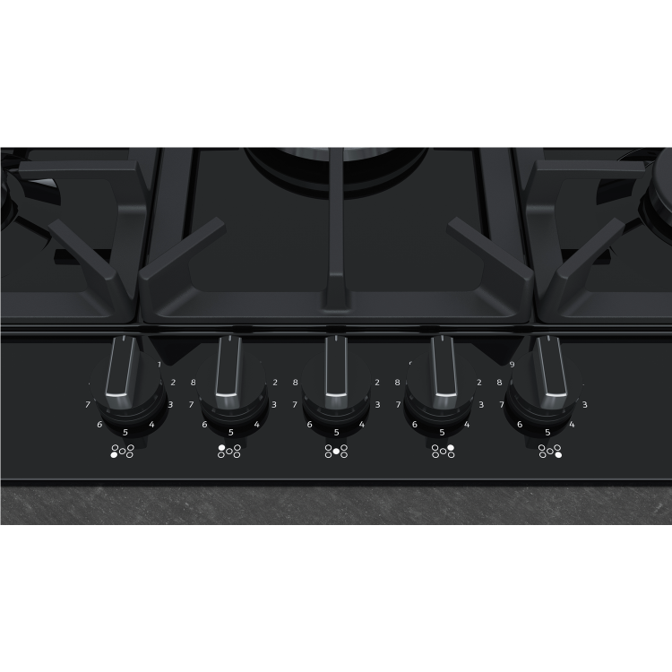Refurbished Neff N70 T27DS59S0 75cm 5 Burner Gas Hob Black With Cast Iron Pan Stands