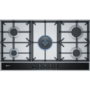 Neff T29DA69N0 N70 90cm Five Burner Gas Hob Stainless Steel With Cast Iron Pan Stands