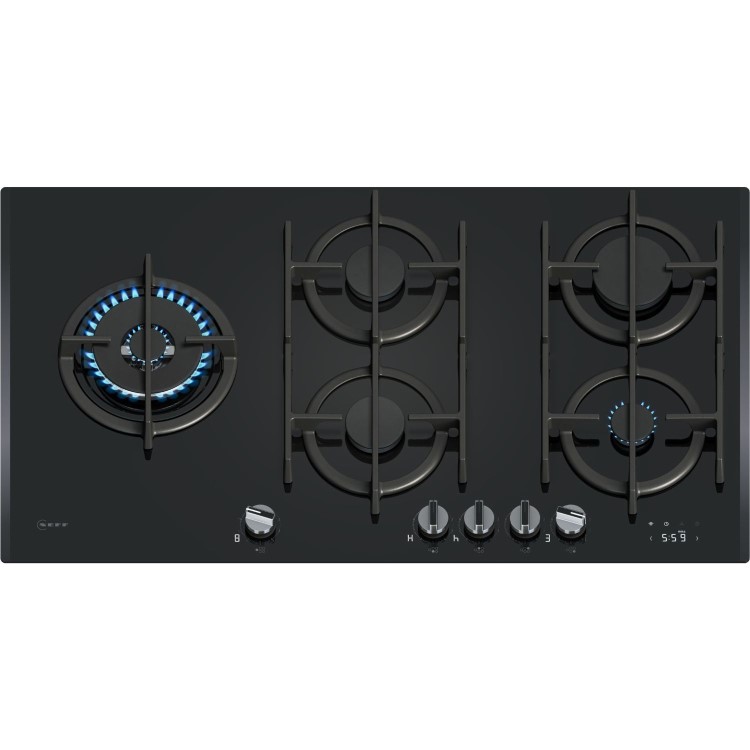 Neff N90 90cm 5 Burner Gas Hob - Black
