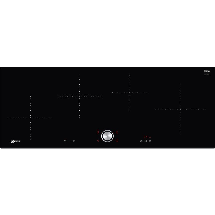 Neff T40FT40X0 91cm TwistPad Control Four Zone Induction Hob With FlexInduction Zone Black