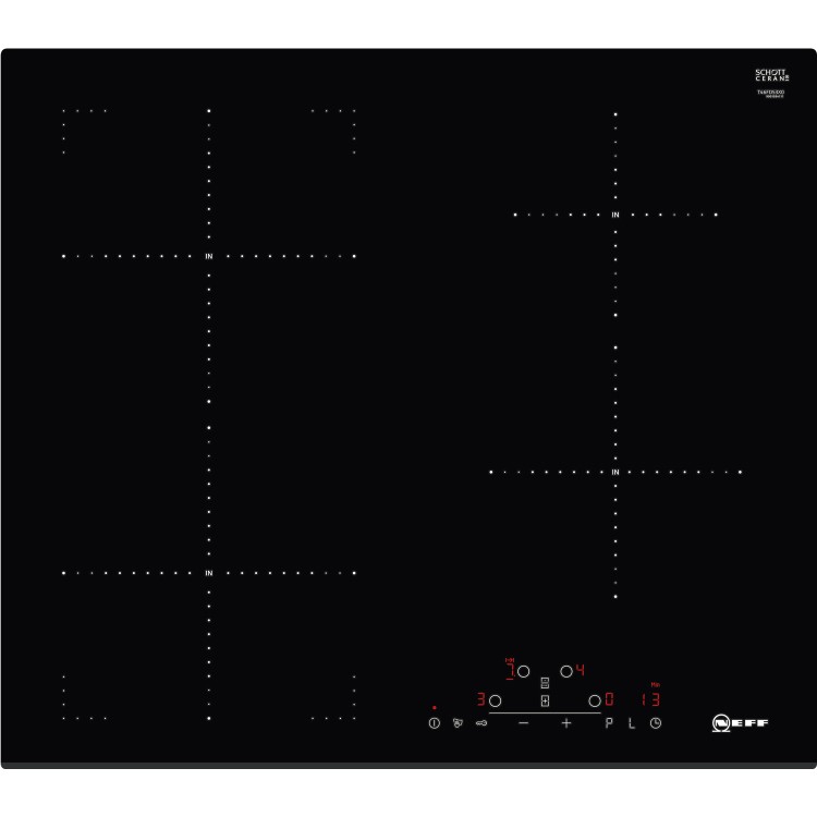 Neff T46FD53X0 59cm Touch Control Four Zone Induction Hob Black