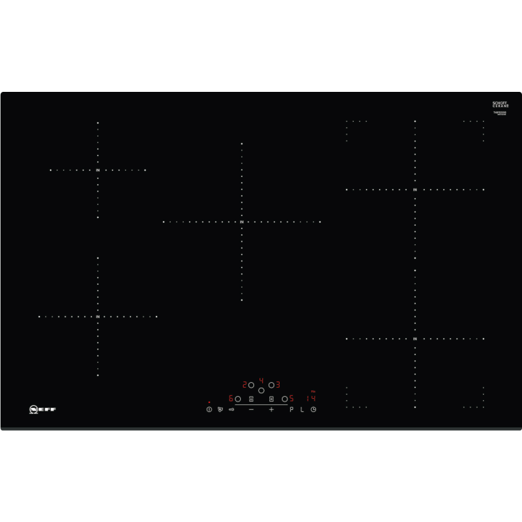 Neff T48FD23X0 N50 80.2cm Touch Control Five Zone Induction Hob - Black Glass