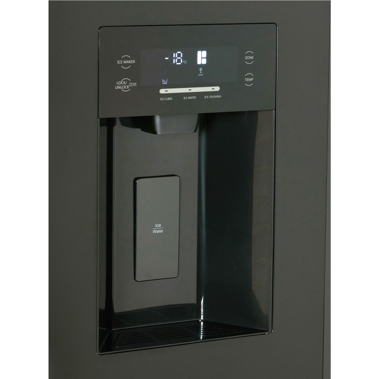 Tesla 529 Litres French Style American Fridge Freezer - Black