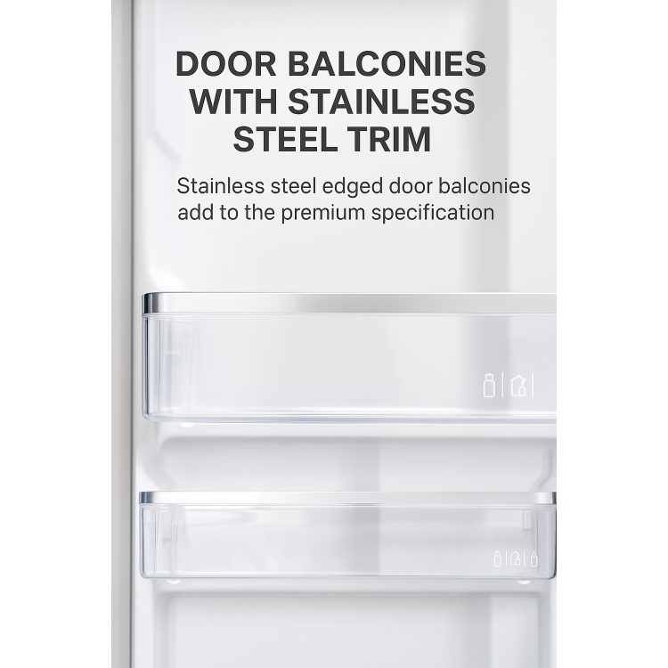 Tesla 529 Litres French Style American Fridge Freezer - Inox