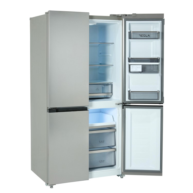 Tesla 563 Litres Four Door American Fridge Freezer - Inox