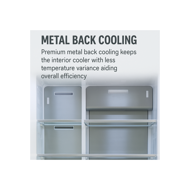 Tesla 563 Litres Four Door American Fridge Freezer - Inox