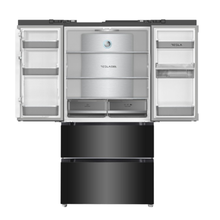 Tesla 539 Litres French Style American Fridge Freezer - Black