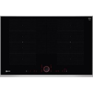 Neff T68TS61N0 82.6cm Induction Hob With 2 FlexInduction Zones And TwistPad Fire Control - Black Glass With Stainless Steel Frame