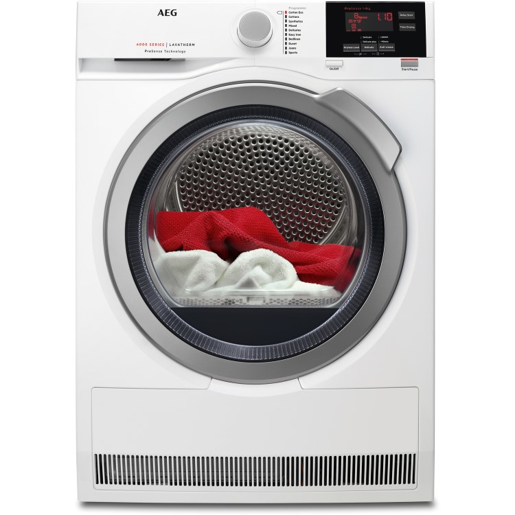 Refurbished AEG 6000 Series T6DBG822N Freestanding Condenser 8KG Tumble Dryer White