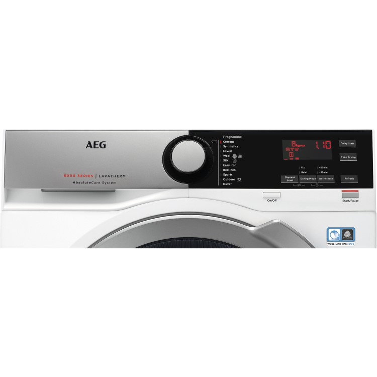 AEG 8000 Series 8kg Freestanding Heat Pump Tumble Dryer - White