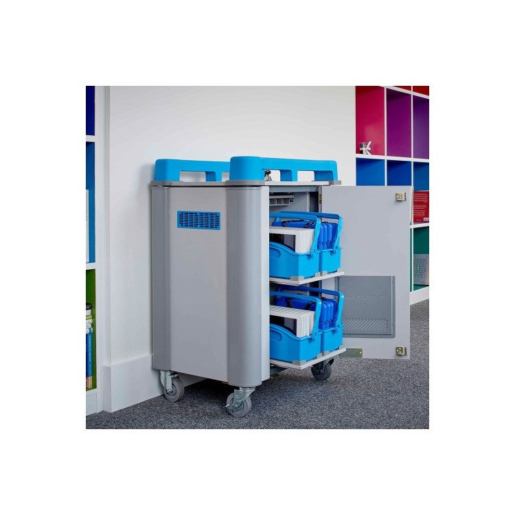 LapCabby TABCAB20-32VBLC&S 4 Portablecarry Cases up to 12" Tablet Charge and Sync Trolley