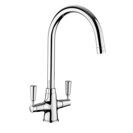 GRADE A1 - Box Opened Rangemaster Aquaclassic 2 Chrome Dual Lever Chome Handles Kitchen Tap