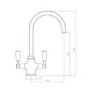 GRADE A1 - Box Opened Rangemaster Aquaclassic 2 Chrome Dual Lever Chome Handles Kitchen Tap