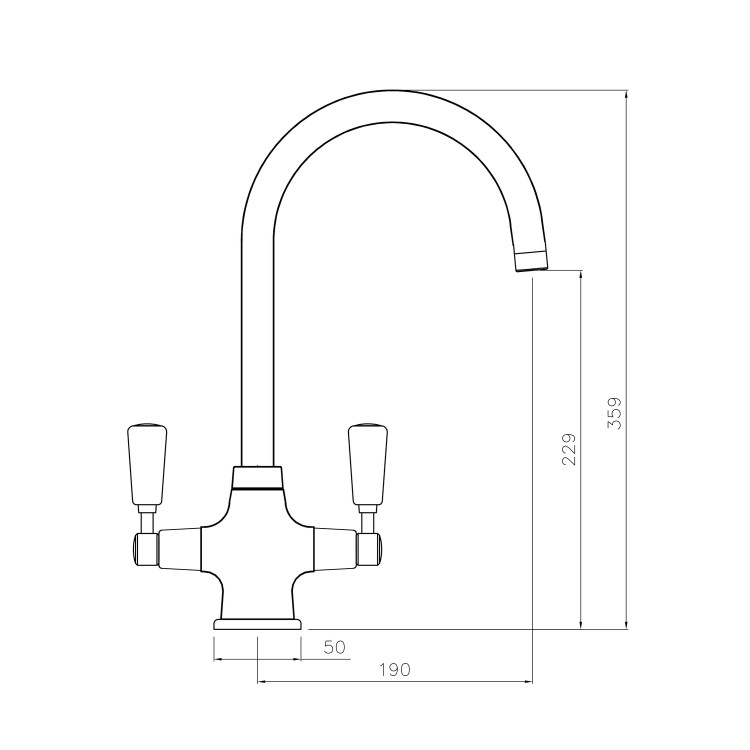 GRADE A1 - Box Opened Rangemaster Aquaclassic 2 Chrome Dual Lever Chome Handles Kitchen Tap