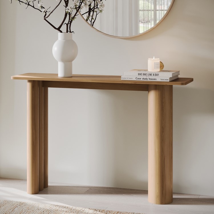 Oak Console Table with Fluted Legs - 120cm - Tate