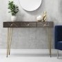 Console Table in Dark Wood & Gold - Tahlia