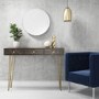 Console Table in Dark Wood & Gold - Tahlia