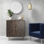 Sideboard in Dark Wood with Brass Inlay - Tahlia