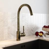 Single Lever Antique Brass Monobloc Kitchen Mixer Tap - Enza Tamara