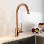 Single Lever Brushed Copper Monobloc Kitchen Mixer Tap - Enza Tamara