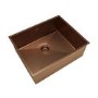 GRADE A1 - Box Opened Enza Tamara Single Bowl Copper Undermount Stainless Steel Kitchen Sink