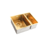 1.5 Bowl Undermount Brushed Brass Stainless Steel Kitchen Sink - Enza Tamara
