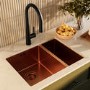 1.5 Bowl Undermount Copper Stainless Steel Kitchen Sink - Enza Tamara