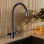 Double handle kitchen faucet - Gunmetal Black