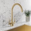 Brass Twin Lever Kitchen Mixer Tap - Enza Tamara