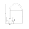 Brass Twin Lever Kitchen Mixer Tap - Enza Tamara