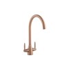 Copper Twin Lever Kitchen Mixer Tap - Enza Tamara 