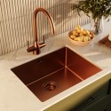 TAMSBCOP Single Bowl Copper Undermount Stainless Steel Kitchen Sink - Enza Tamara