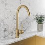 GRADE A1 - Brushed Brass Single Lever Monobloc Kitchen Mixer Tap - Enza Tamara