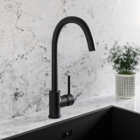 Black Single Lever Monobloc Kitchen Mixer Tap - Enza Tamara