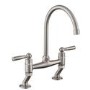 Rangemaster AquaClassic Double Lever Kitchen Mixer Tap - Brushed Stainless