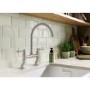 Rangemaster AquaClassic Double Lever Kitchen Mixer Tap - Brushed Stainless