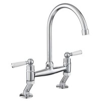 Rangemaster AquaClassic Double Lever Kitchen Mixer Tap - Chrome