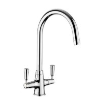 Rangemaster AquaClassic Double Lever Kitchen Mixer Tap - Chrome
