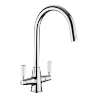 Rangemaster AquaClassic Double Lever Kitchen Mixer Tap - Chrome