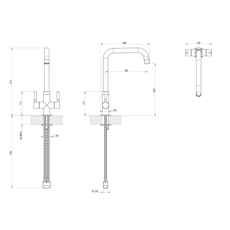 Leisure Aquaform Dual Lever Kitchen Mixer Tap - Black