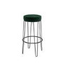 Set of 2 Dark Green Velvet Hairpin Bar Stools  73cm - Tara