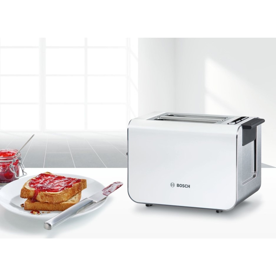 Bosch TAT8611GB Styline White 2slice Toaster BuyItDirect.ie