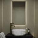 A1/TAUBB400 GRADE A1 - Rectangular Brass Backlit Heated Bathroom Mirror with Lights 700 x 400mm - Taurus