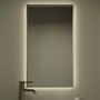 GRADE A1 - Rectangular Brass Backlit Heated Bathroom Mirror with Lights 700 x 400mm - Taurus