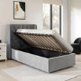Grey Velvet Single Side-Lift Chesterfield Ottoman Bed - Taylor
