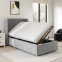 Grey Velvet Single Side-Lift Chesterfield Ottoman Bed - Taylor