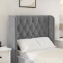 Grey Velvet Single Side-Lift Chesterfield Ottoman Bed - Taylor