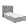 Grey Velvet Single Side-Lift Chesterfield Ottoman Bed - Taylor