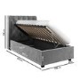 Grey Velvet Single Side-Lift Ottoman Bed - Taylor